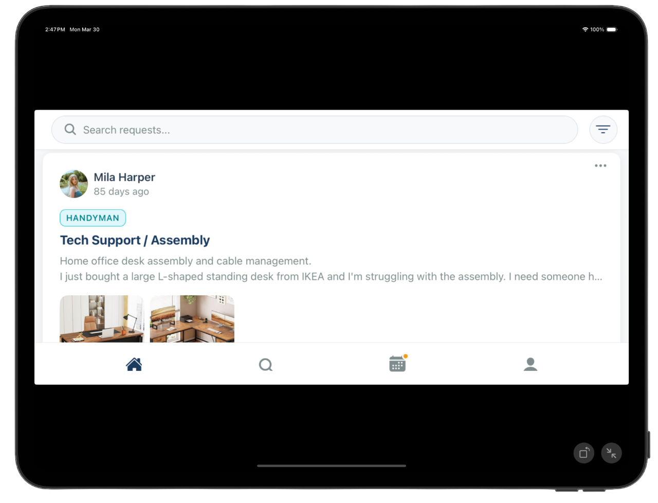 VendFeed tablet view